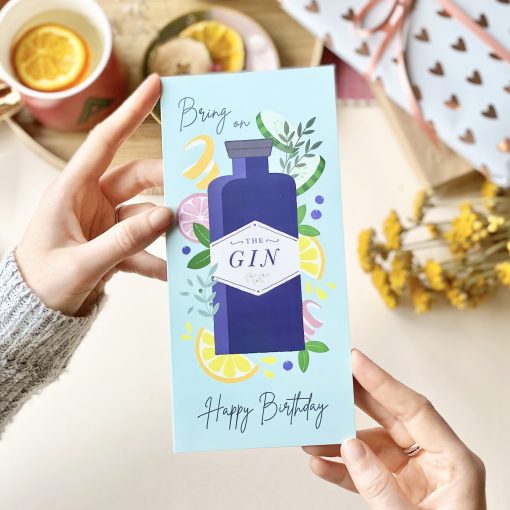 Illustrated Birthday Gin Card - Designed by Rodo Creative