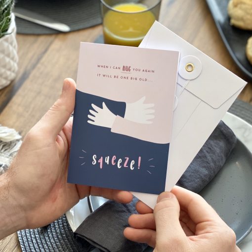 Squeeze Hug Card - A beautiful paper hug card designed in Manchester.