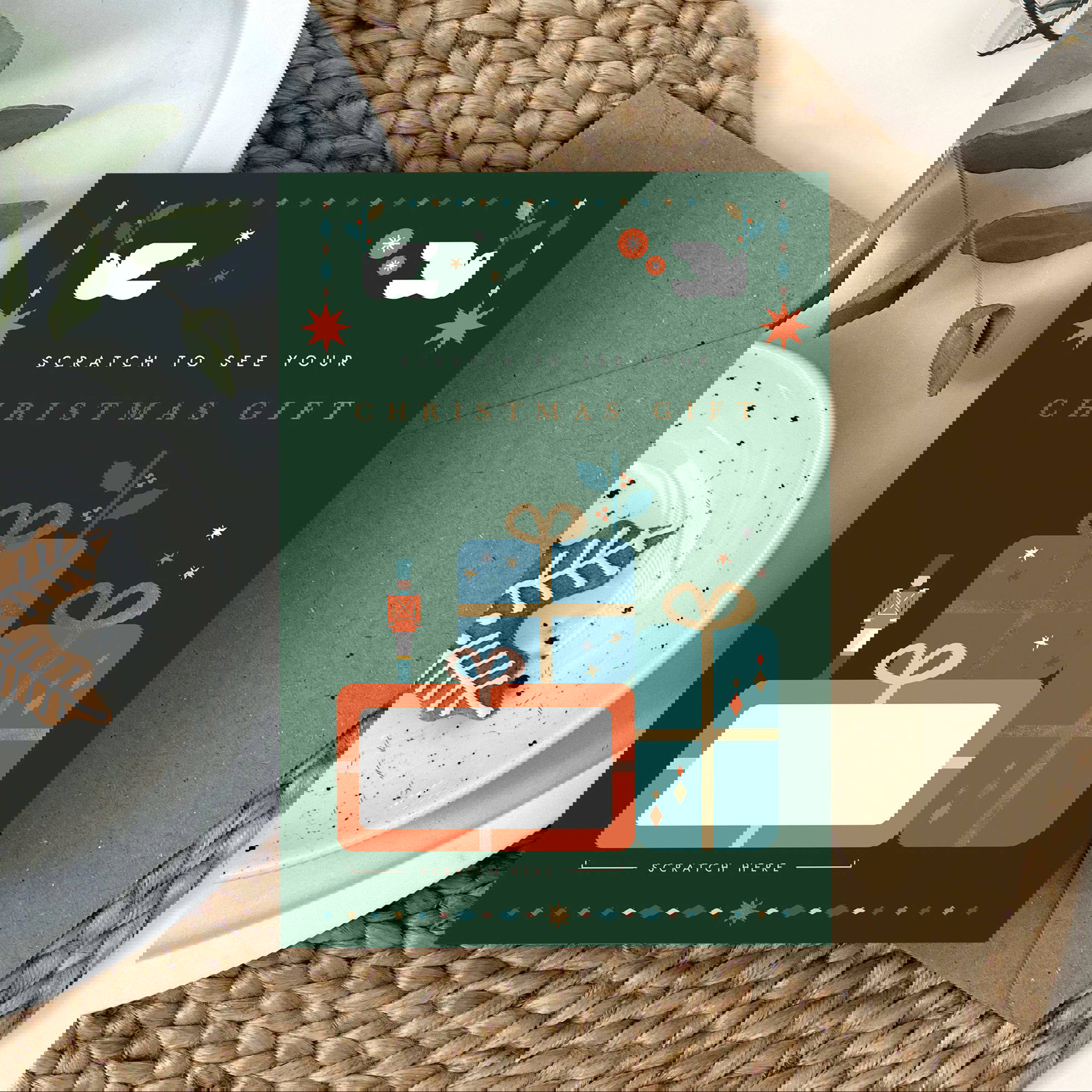 Traditional Christmas Gift Scratch Card Designed by Rodo Creative