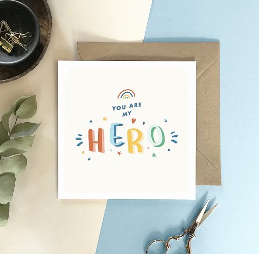 You Are My Hero Card - Designed by Rodo Creative - Wedding stationery and greetings card design