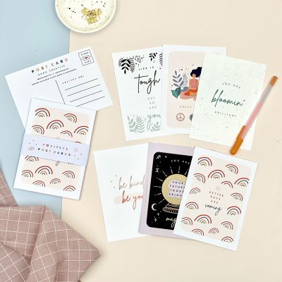 Pack of Six Positive Postcards - Designed by Rodo Creative - Wedding stationery and greetings card design