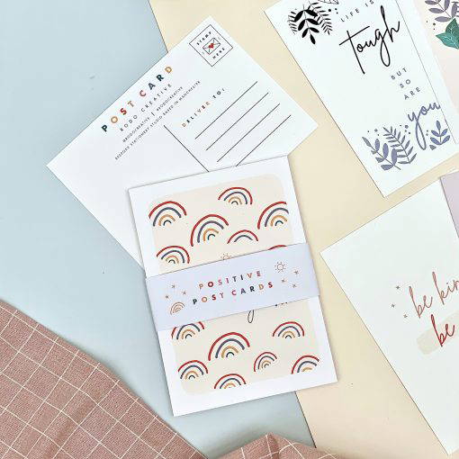 Pack of Six Positive Postcards - Designed by Rodo Creative - Wedding stationery and greetings card design