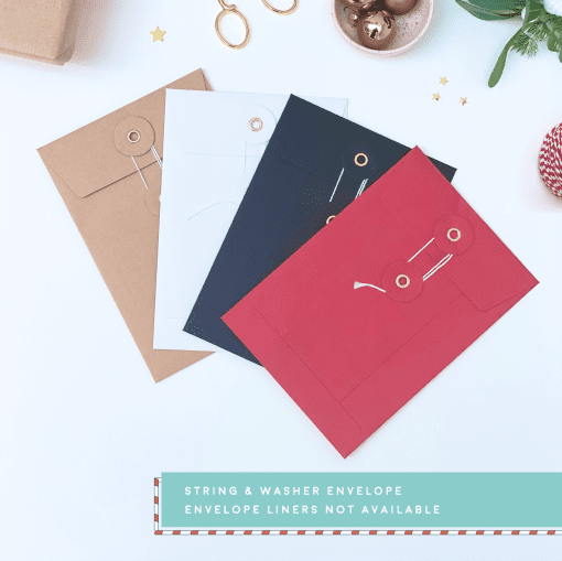 Christmas C6 String & Washer Envelopes - Designed by Rodo Creative