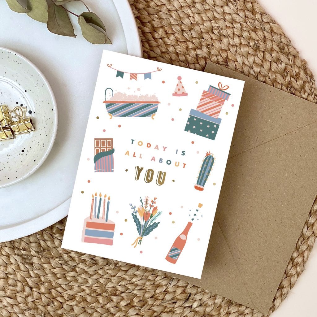All About You Birthday Card with Gold Foil - Designed by Rodo Creative