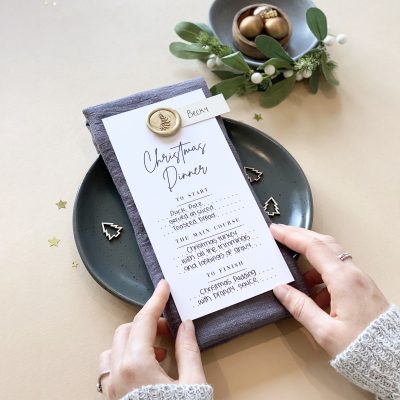 Modern Christmas Menu With Place Card - Designed by Rodo Creative