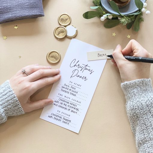 Modern Christmas Menu With Place Card - Designed by Rodo Creative