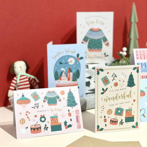 Set of Six Christmas Cards Recycled - Designed by Rodo Creative - Wedding stationery and greetings card design