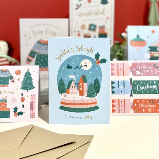 Set of Six Christmas Cards Recycled - Designed by Rodo Creative - Wedding stationery and greetings card design