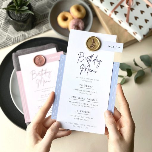 Birthday Menu With Fun Quiz Card - Designed by Rodo Creative