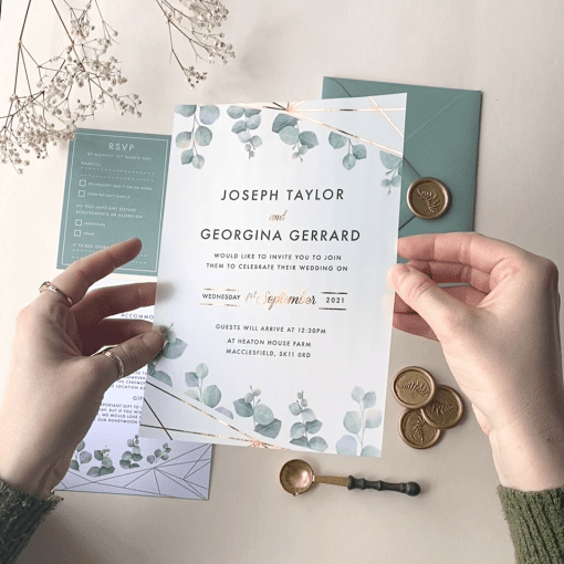 Botanical Geometric Vellum Invitation - Designed by Rodo Creative