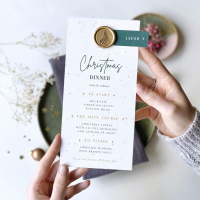 Eco Friendly Christmas Menu With Plantable Seed Paper - Designed by Rodo Creative