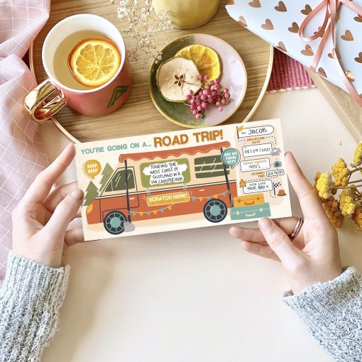 Road Trip Scratch Reveal Ticket - designed by Rodo Creative in Manchester