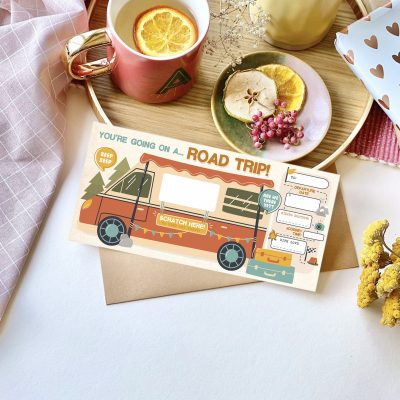 Road Trip Scratch Reveal Ticket - designed by Rodo Creative in Manchester