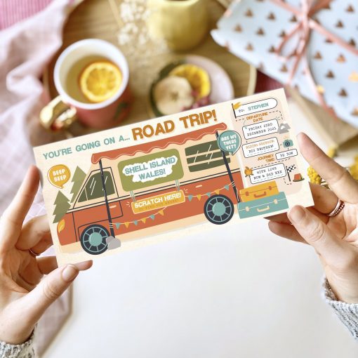 Road Trip Scratch Reveal Ticket - designed by Rodo Creative in Manchester