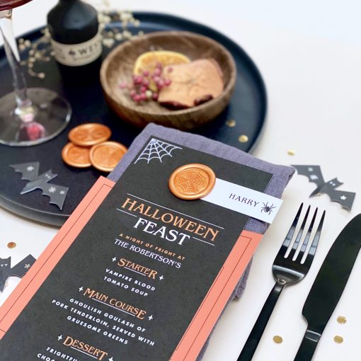 Halloween Table Menu And Optional Spooky Quiz Card - Designed by Rodo Creative