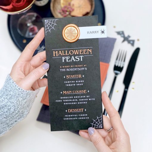 Halloween Table Menu And Optional Spooky Quiz Card - Designed by Rodo Creative