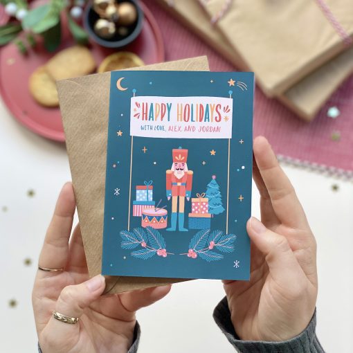 Set of Three Personalised Christmas Cards Recycled - Designed by Rodo Creative