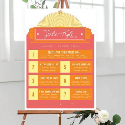 Retro Jukebox Vinyl Record Music Table Plan - - Designed by Rodo Creative