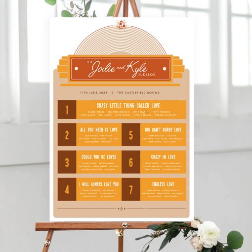 Retro Jukebox Vinyl Record Music Table Plan - - Designed by Rodo Creative