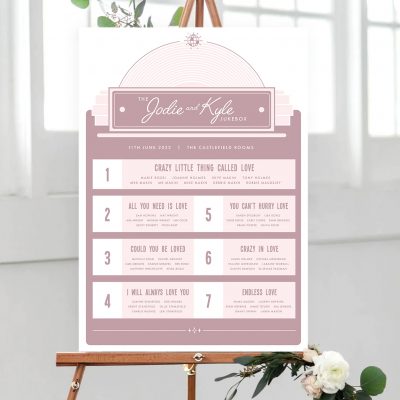 Retro Jukebox Vinyl Record Music Table Plan - - Designed by Rodo Creative