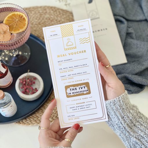 Meal Announcement Voucher with Wallet - Designed by Rodo Creative in Manchester