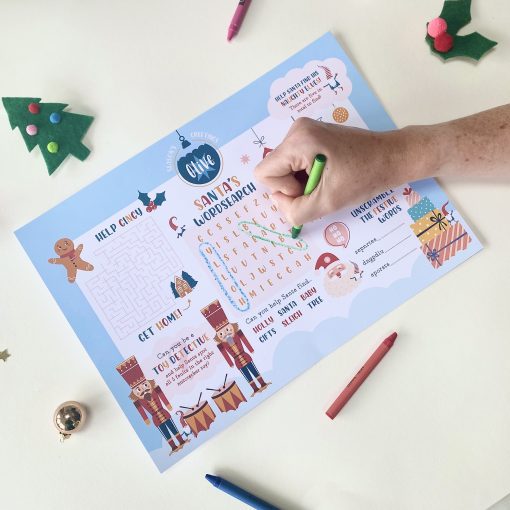 Personalised Christmas Activity Place Mat - Designed by Rodo Creative in Manchester