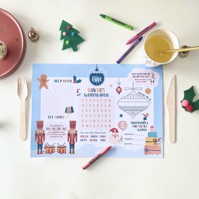 Personalised Christmas Activity Place Mat - Designed by Rodo Creative in Manchester