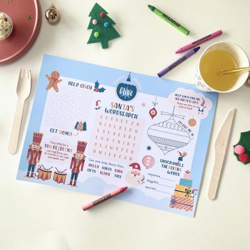 Personalised Christmas Activity Place Mat - Designed by Rodo Creative in Manchester