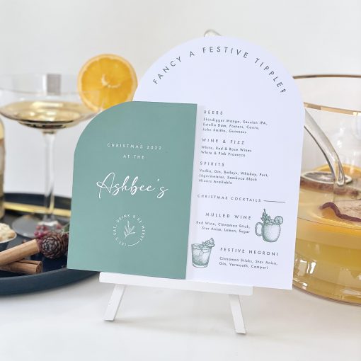 Personalised Festive Drinks Menu Sign - Designed by Rodo Creative in Manchester