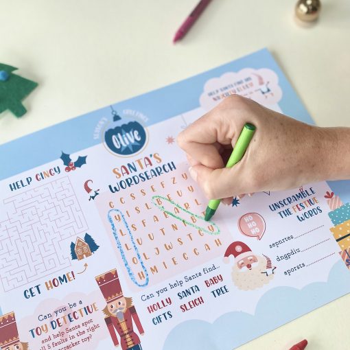 Personalised Christmas Activity Place Mat - Designed by Rodo Creative in Manchester