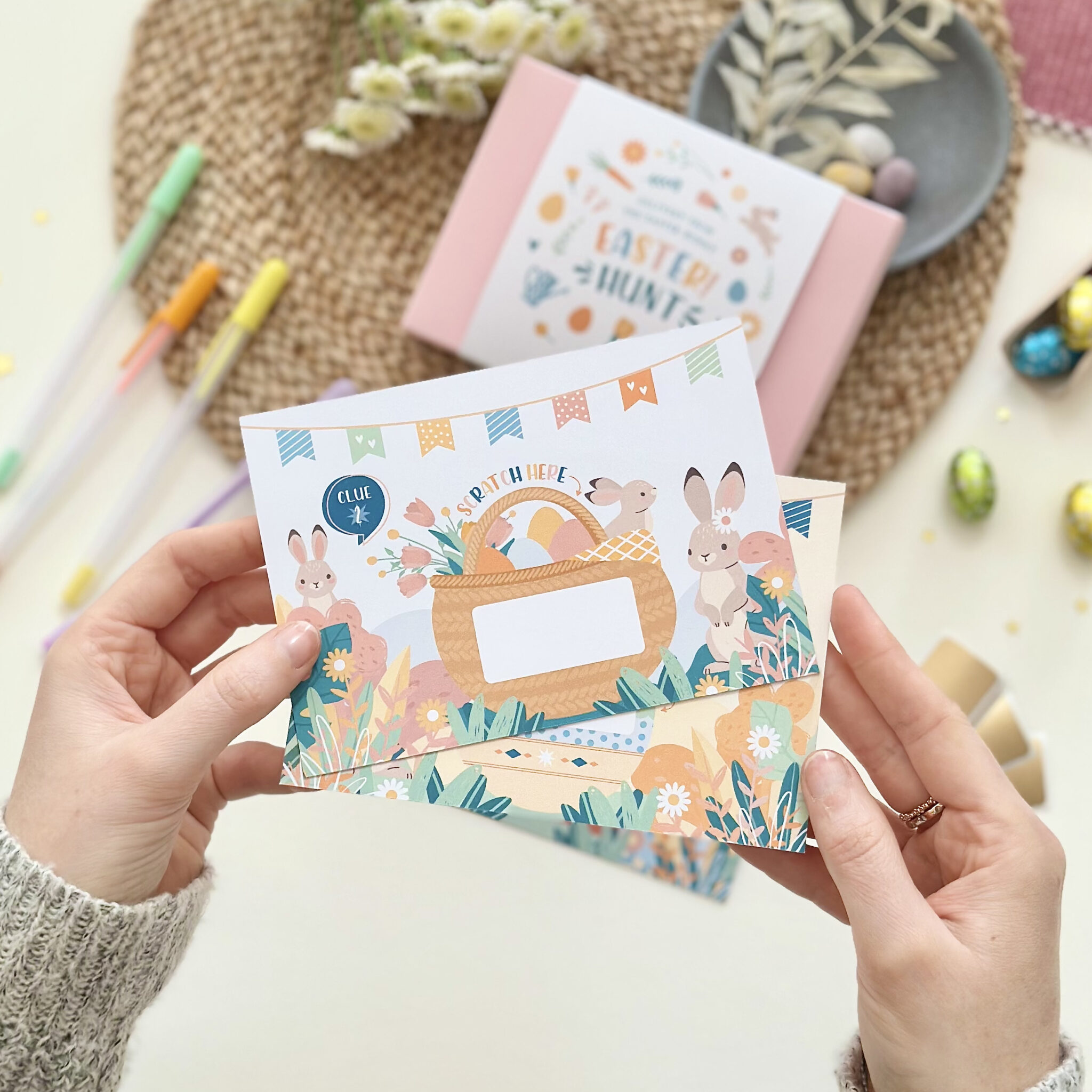 Easter Hunt With Scratch Off Sticker Clue Cards - Rodo Creative Manchester