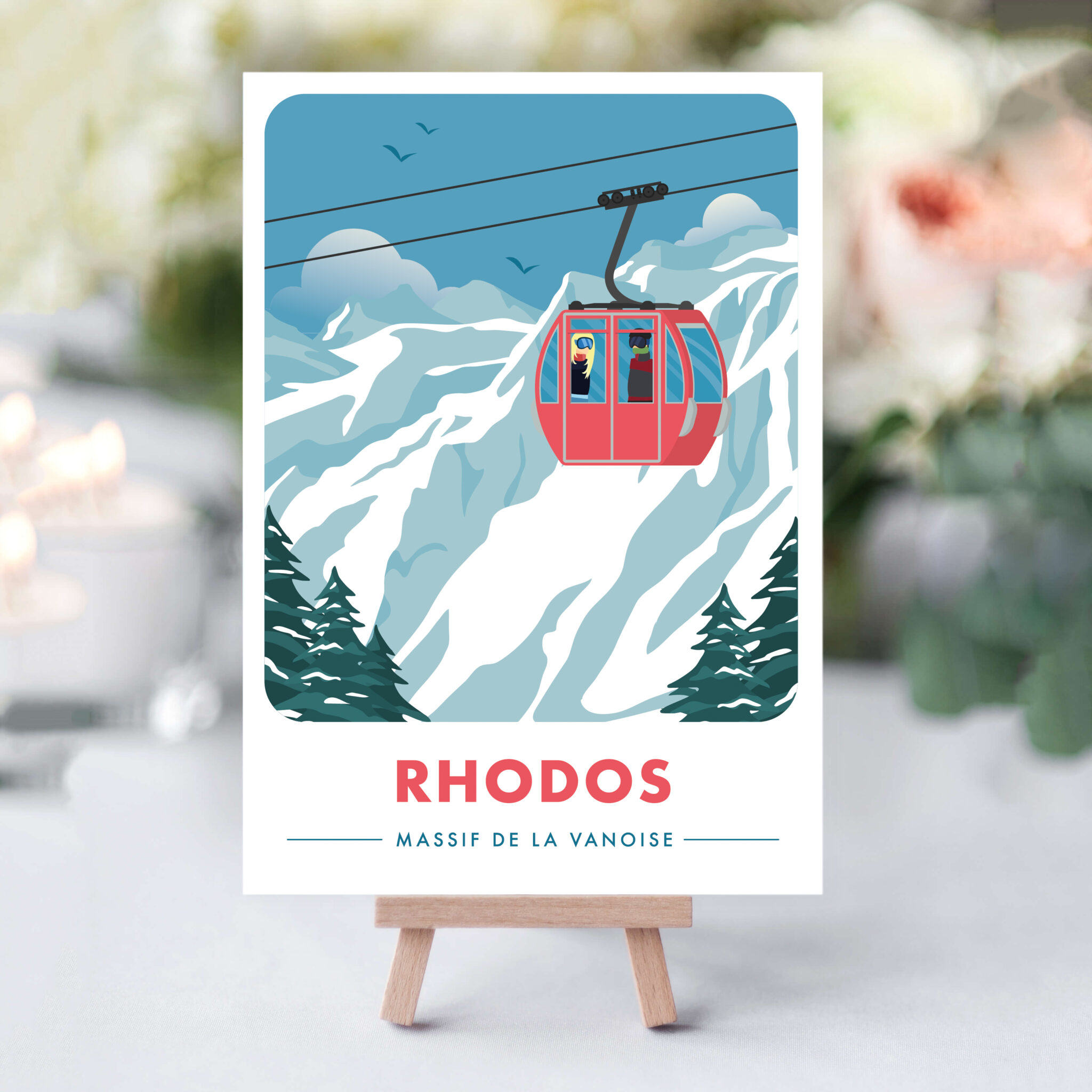 Retro Ski Themed Table Names - Rodo Creative Manchester